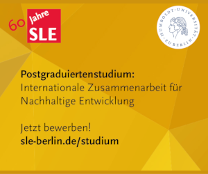 Anzeige der HU Berlin - Postgraduiertenstudium Internationale Zusammenarbeit für Nachhaltige Entwicklung
