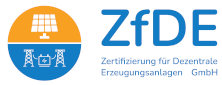 Zertifizierung f&uuml;r Dezentrale Erzeugungsanlagen ZfDE GmbH-Logo